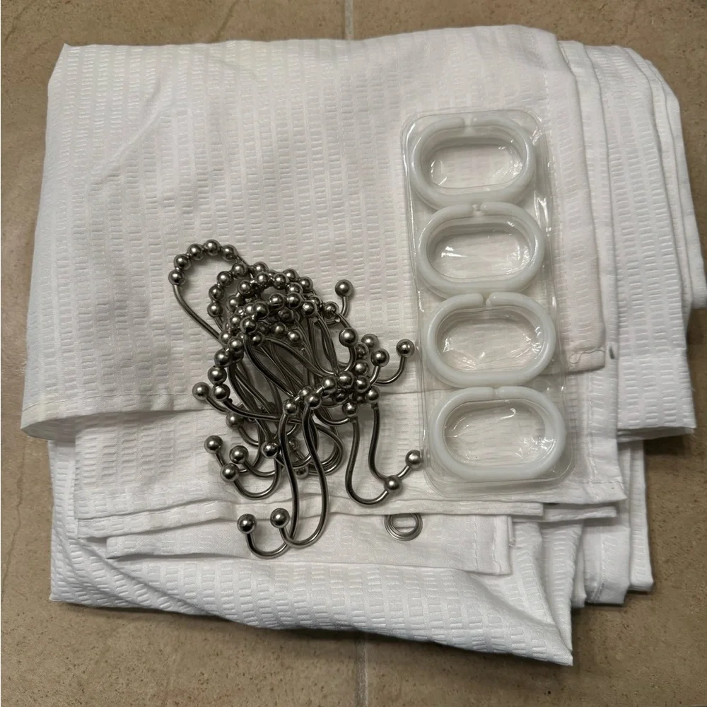 Shower Curtain + Hooks